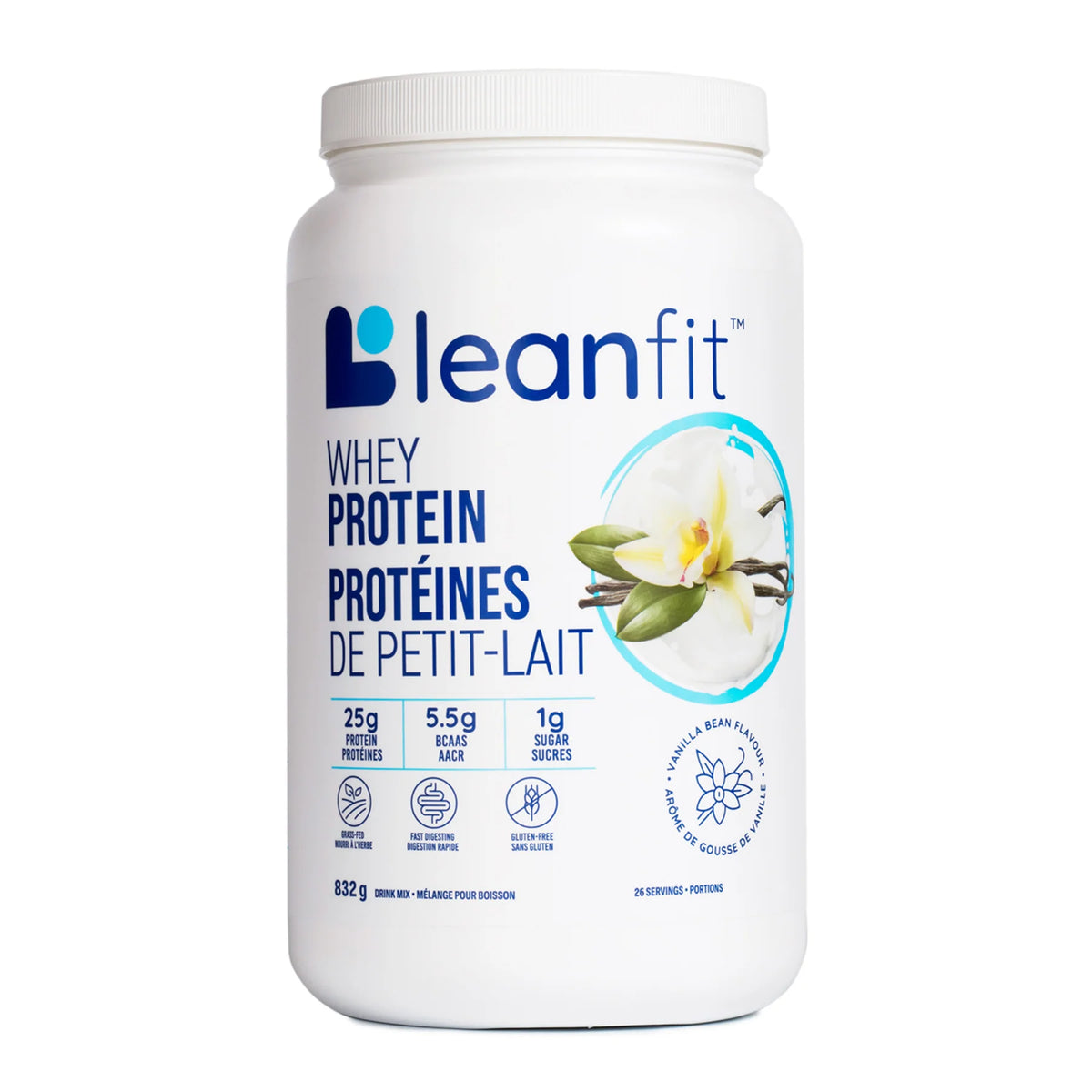 Leanfit Whey Protéines de petit-lait – Vanille / Vanilla Bean (832g)